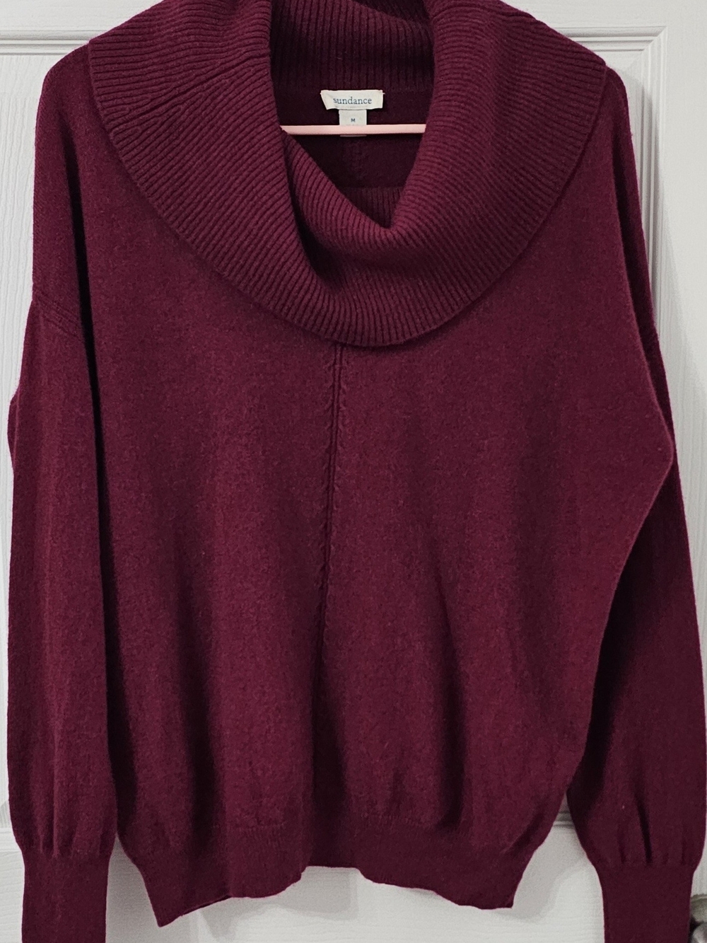 Sundance Cashmere Burgundy Cowl Neck Pullover Sweater